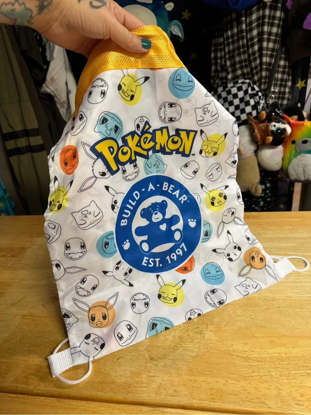 Build-A-Bear x Pokémon Yellow Drawstring Backpack